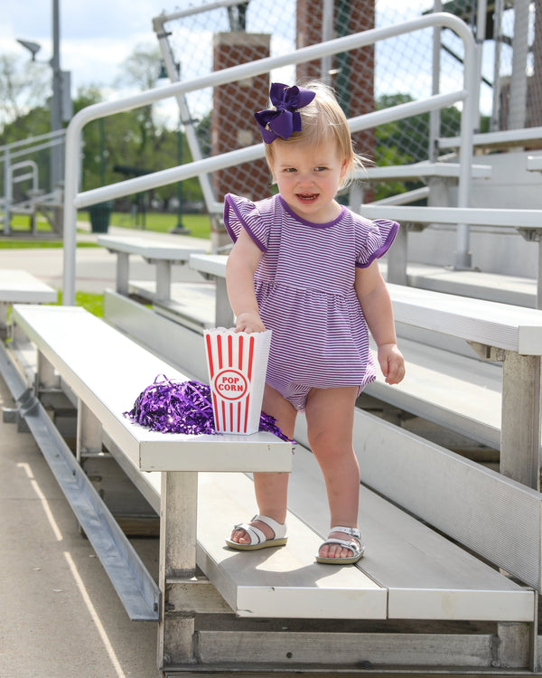 Lucy Game Day Bubble- Purple Stripe