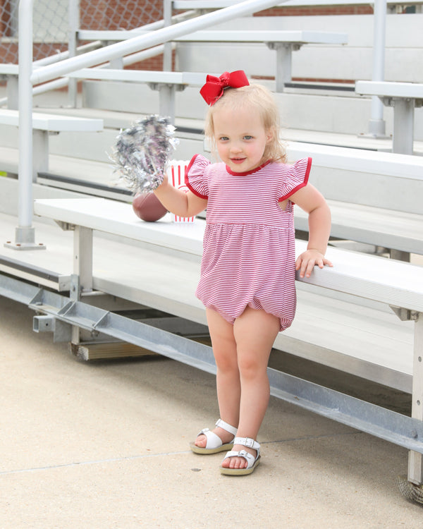 Lucy Game Day Bubble- Crimson Stripe