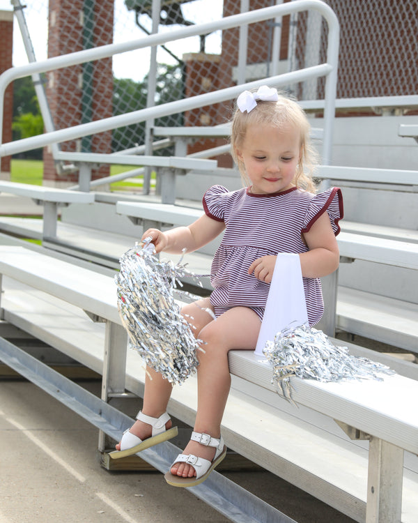 Lucy Game Day Bubble- Maroon Stripe