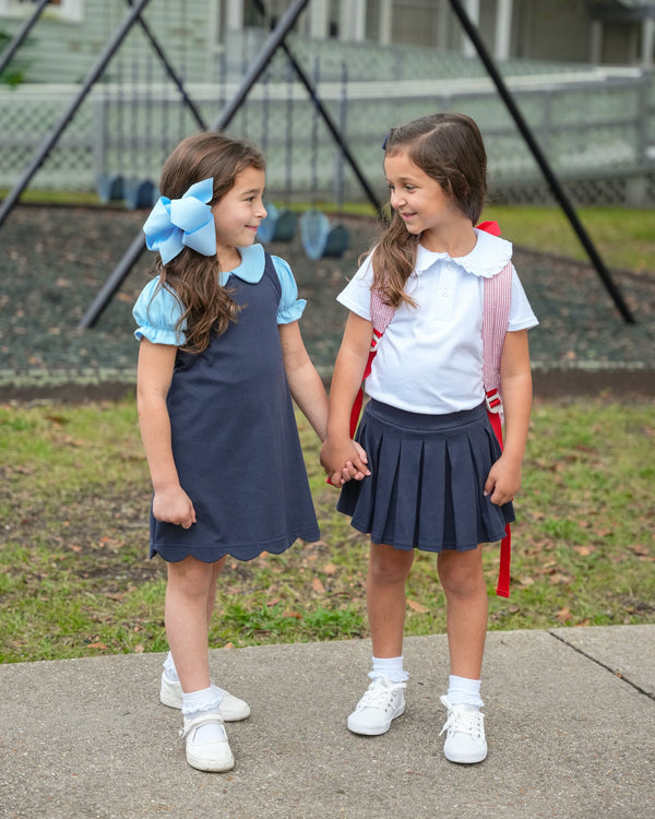Pleat Skort- Navy