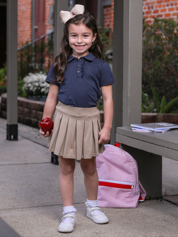 Pleat Skort- Khaki