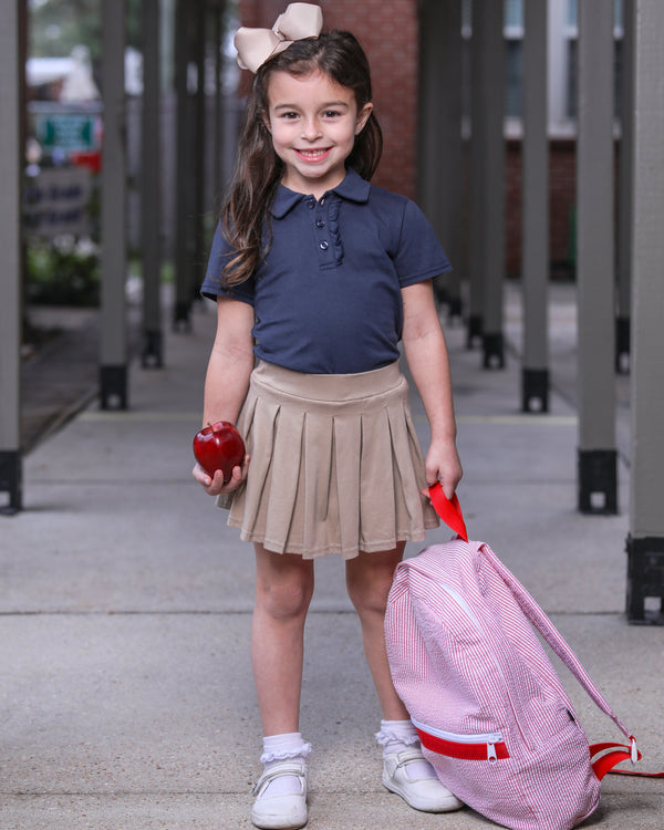 Pleat Skort- Khaki