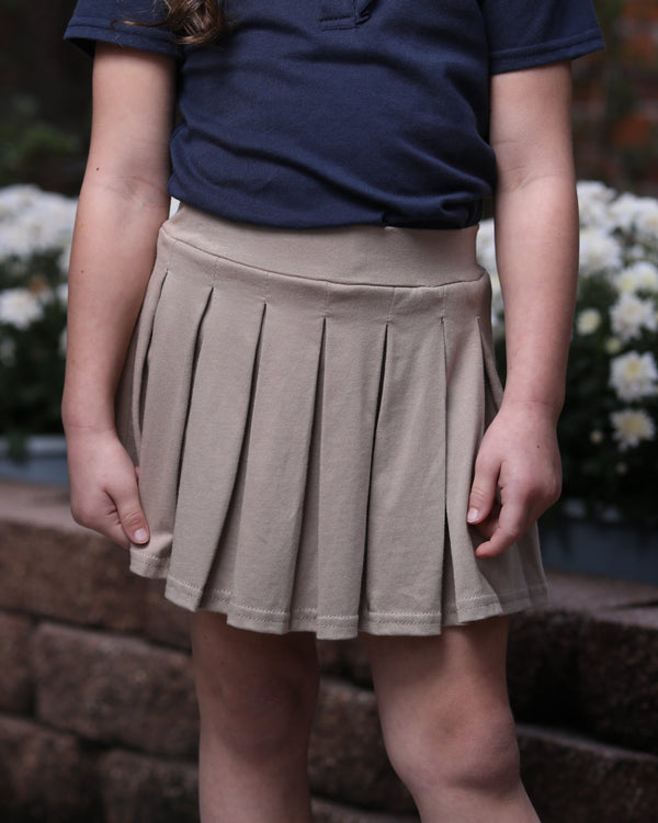 Pleat Skort- Khaki