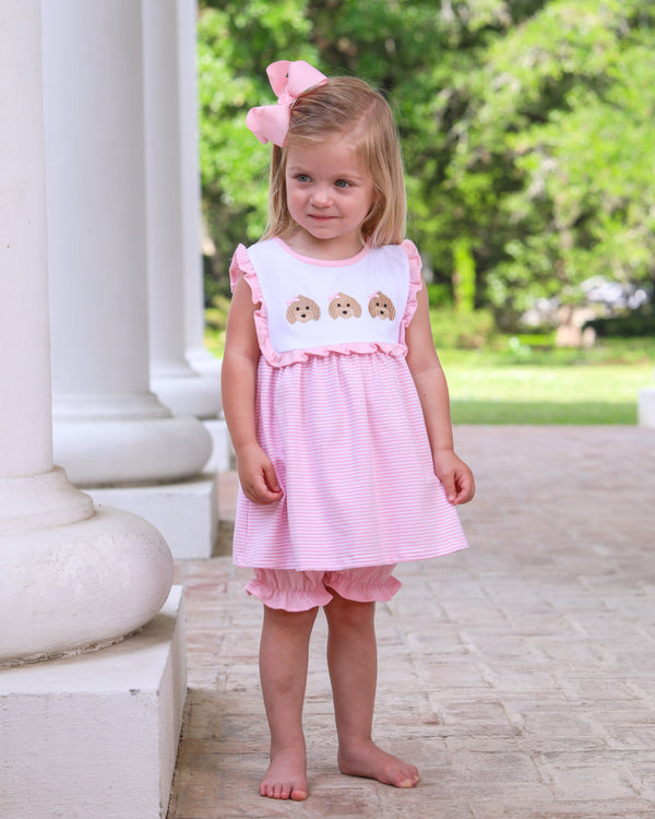 Puppy Trio Embroidery Bloomer Set