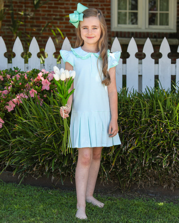 Camilla Dress- Mint Stripe