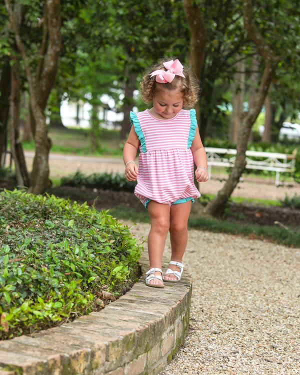 Josie Bubble- Pink Stripe/Teal