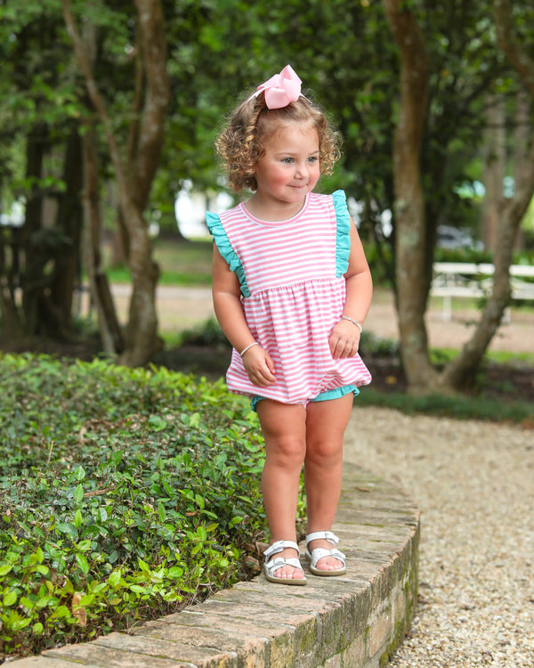 Josie Bubble- Pink Stripe/Teal