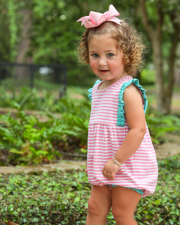 Josie Bubble- Pink Stripe/Teal