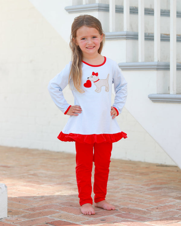 Puppy Love Ruffle Pants Set