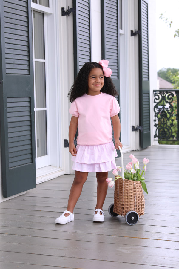Rosemary Skort- Light Pink Stripe