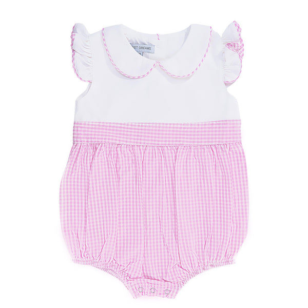 White & Pink Gingham Bubble