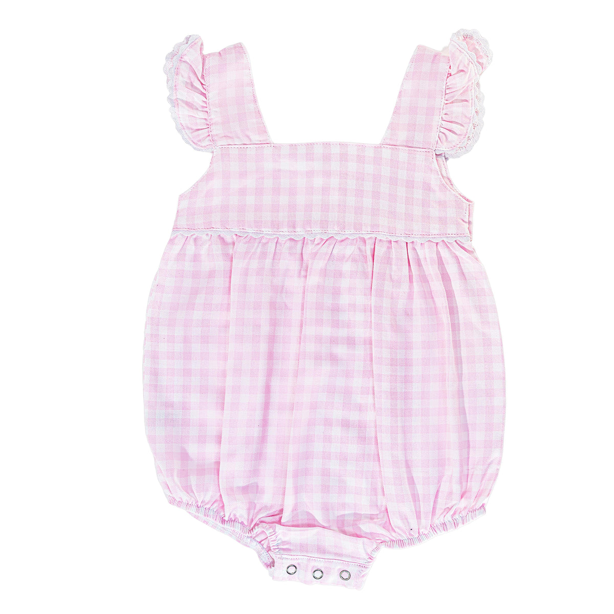 Pink Gingham Bubble W/ Ric Rac Trim – Smock Candy