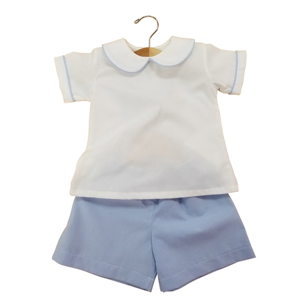 White & Blue Short Set