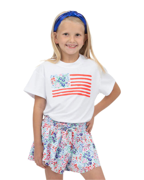 Liberty Flowers Boxy T- White