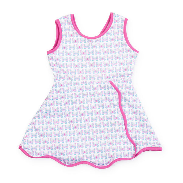 Taylor Performance Dress- Peace Love Butterflies Pink Multi