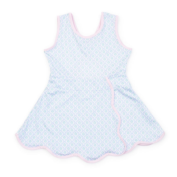 Taylor Performance Dress- Trellis Bloom Blue