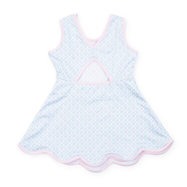 Taylor Performance Dress- Trellis Bloom Blue