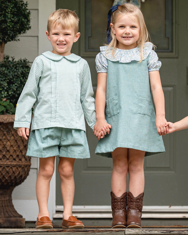 Tyler Teal Briar Check Short Set