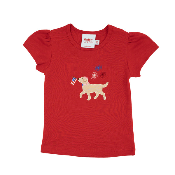 All-American Puppy Top- Red