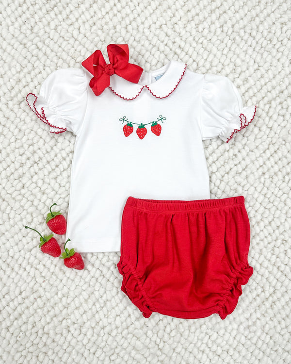 Red Knit Ruffle Diaper Cover