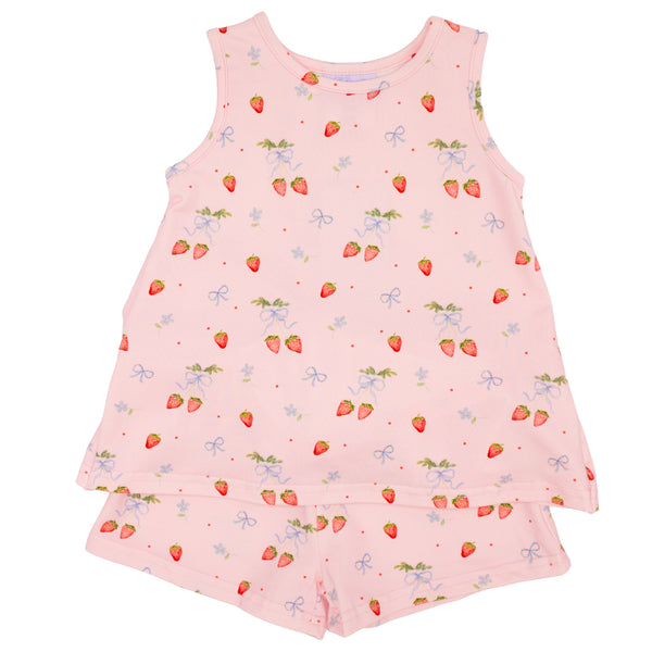 Rosie Ruffle Back Susie Shorts Set- Summerfield Strawberries