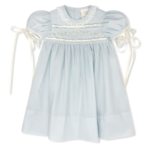 Tiny Town Dress- Blessings Blue Batiste 2T Tiny Town Dress- Blessings Blue Batiste 2T