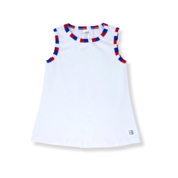 Tori Tank- Pure Coconut, Resort Royal, Candy Apple Red