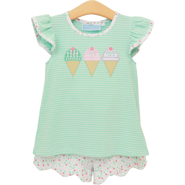 Triple Scoop Flutter Short Set