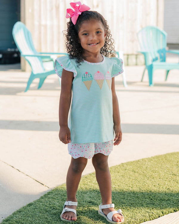 Triple Scoop Flutter Short Set