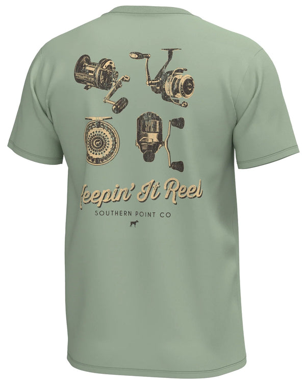 Youth Keepin' It Reel Tee- Smoke Green