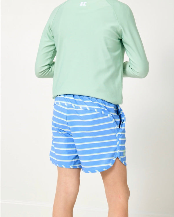Sky Blue Baseline Stripe Super Short