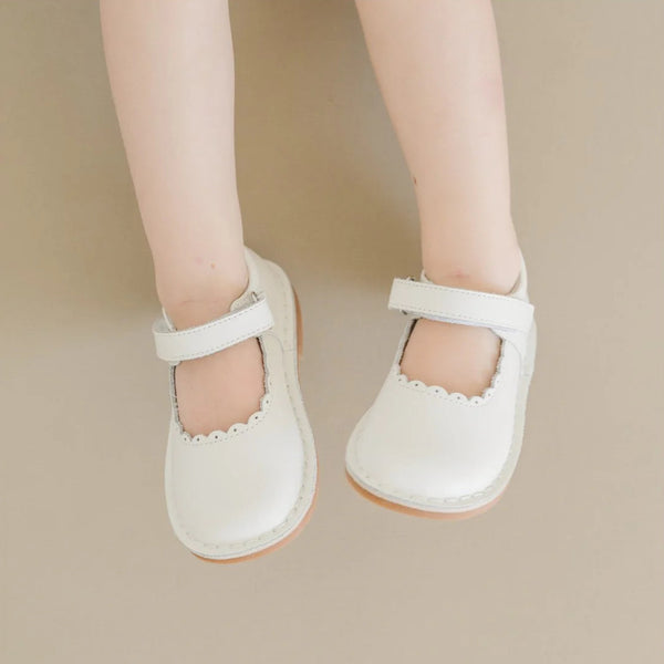 Caitlin Scalloped Mary Jane- Off White