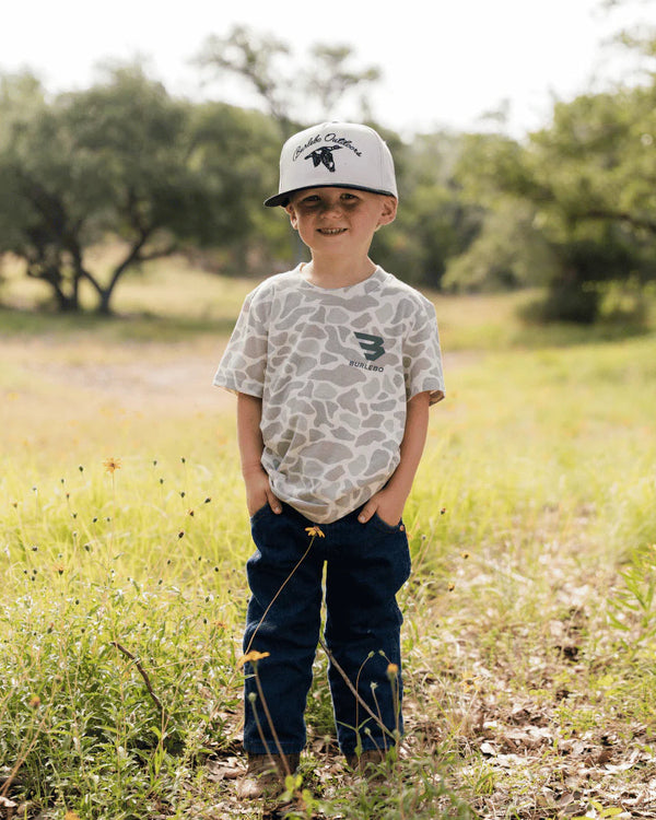 Youth Vintage Washed Tee- God's Glory- Classic Deer Camo