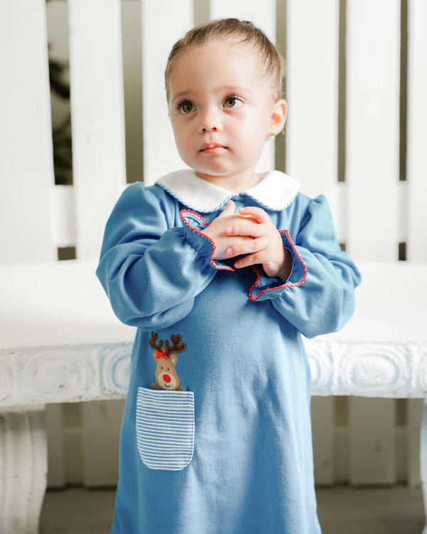 Reindeer Louisa Knit Dress- Periwinke