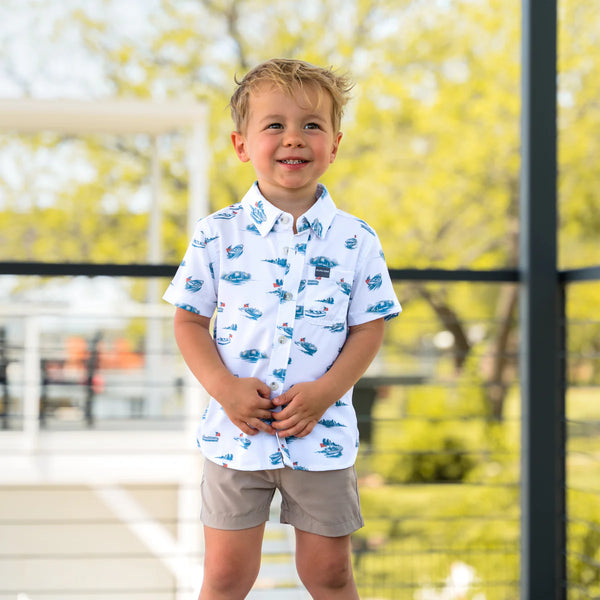 Youth Performance Button Up- Lake Weekend