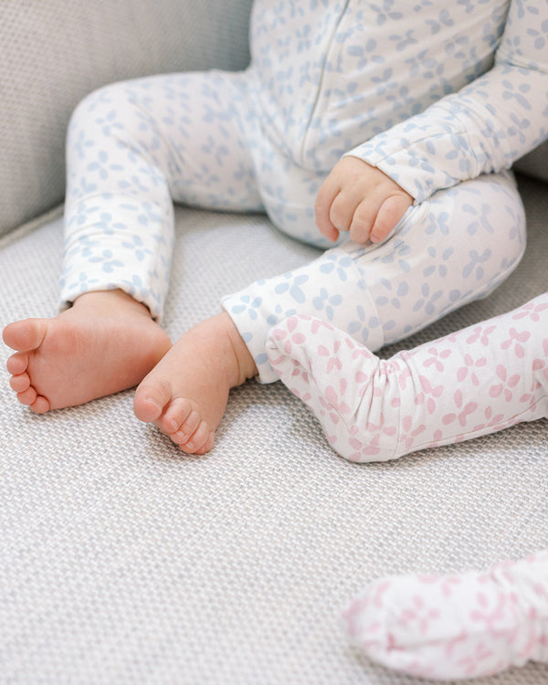 Clover Sleep Romper- Light Blue