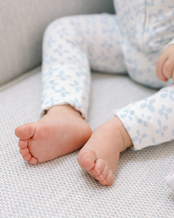 Clover Sleep Romper- Light Blue