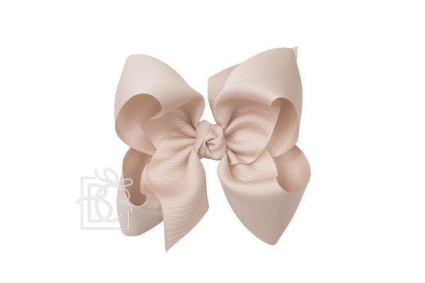Grosgrain Bow On Clip- Vanilla