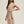 Striped Side-Tie Dress- Mocha/Cream