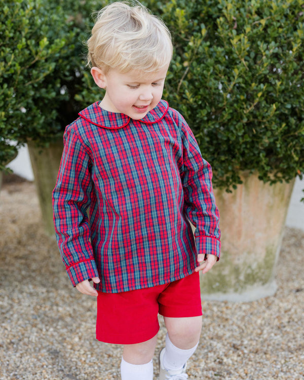 Ward Short Set- Red Christmas Plaid