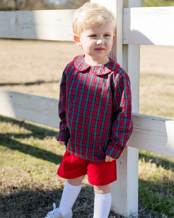 Ward Short Set- Red Christmas Plaid