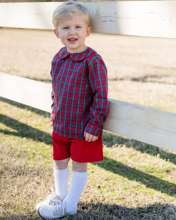 Ward Short Set- Red Christmas Plaid