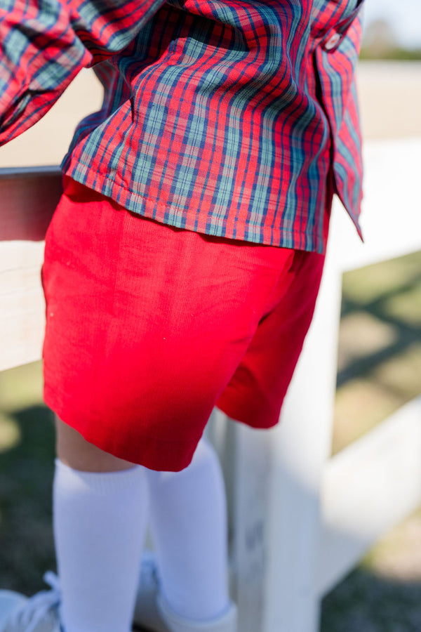 Ward Short Set- Red Christmas Plaid