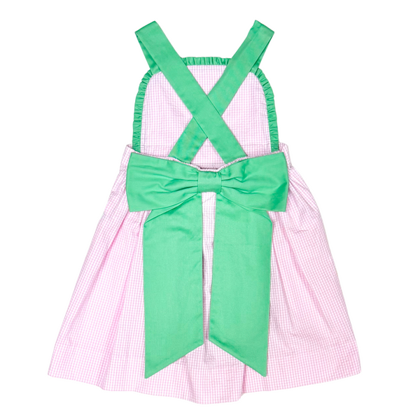 Watermelon Ruffle Dress- Pink Seersucker