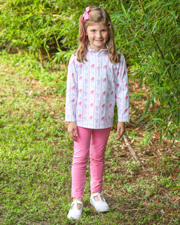 Welcome To The Jungle 1/4 Zip Pants Set- Pink
