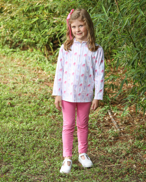 Welcome To The Jungle 1/4 Zip Pants Set- Pink