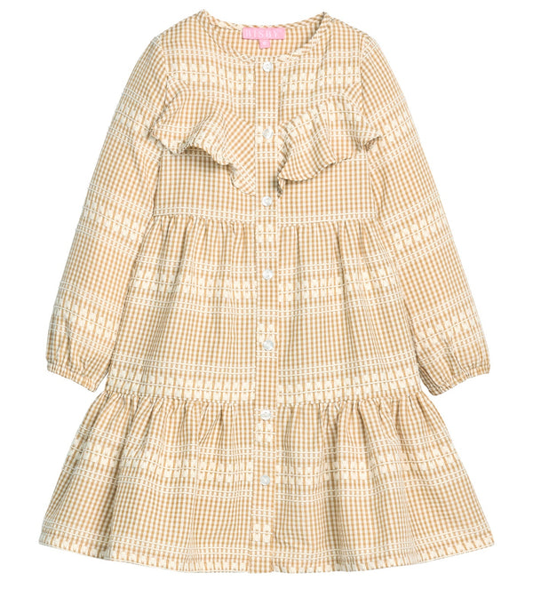 Western Dress- Geneva Gingham Khaki