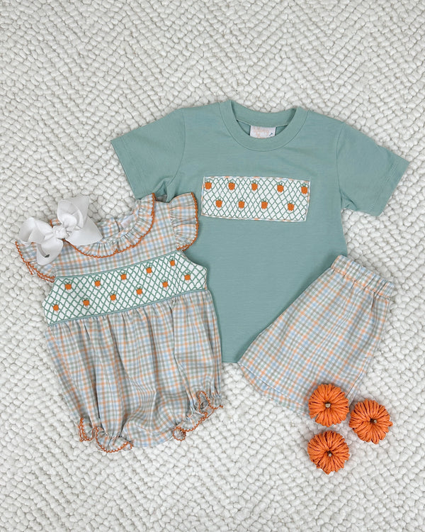Pumpkin Picking Smocked Short Set