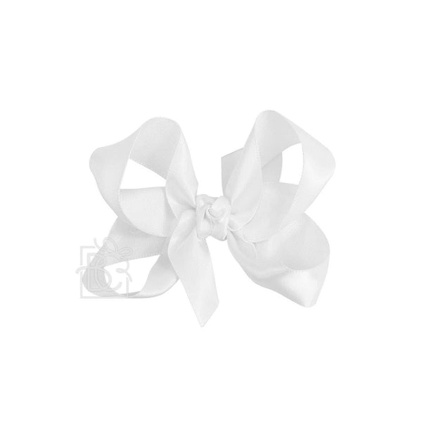 Satin Knot Bow- White (3.5")