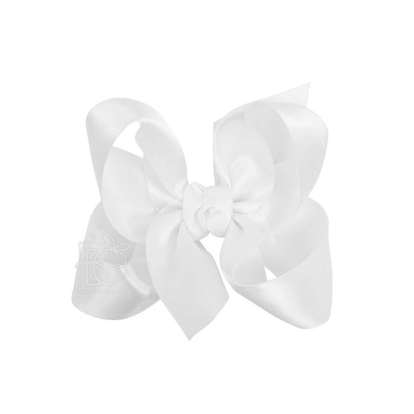 Satin Knot Bow- White (4.5")